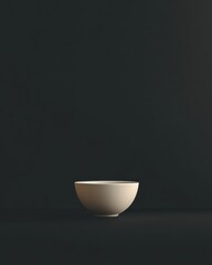Empty bowl, dark background, studio shot, food product placement