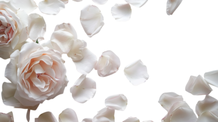White rose with soft petals on a white background isolated