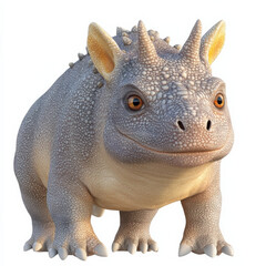 Fototapeta premium Friendly Gray Horned Creature.