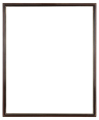 Narrow large black picture frame on transparent background, in PNG format.