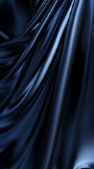Fototapeta premium Elegant dark blue satin texture background with soft folds and glossy finish