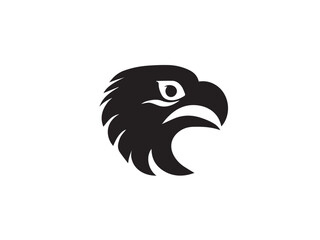Fototapeta premium Logo of an eagle in black and white with a vector design. Black Eagle silhouette isolated on white background. Eagle head vector illustration.
