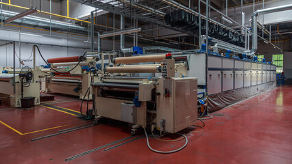 Workshop of leather making factory.