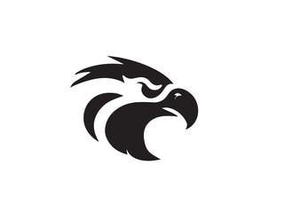 Logo of an eagle in black and white with a vector design. Black Eagle silhouette isolated on white background. Eagle head vector illustration.