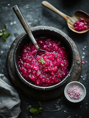 In a warm, inviting kitchen, the process of making rhubarb jam unfolds