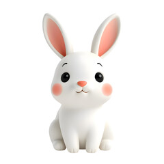 Adorable 3D Rendered White Bunny Rabbit