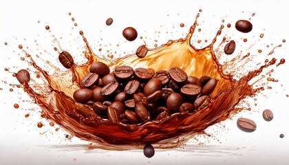 Coffee splash action studio setting beverage photography dynamic environment close-up shot