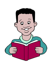 A man reading a book vector illustration