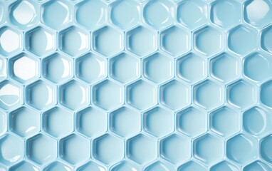 Fototapeta premium Abstract background with hexagons and a light blue color for a medical technology, science, or innovation concept illustration Generative AI