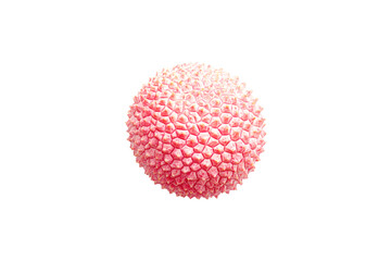A Closeup of a Lychee Fruit showing its textured skin,