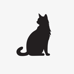 Minimalist Cat Silhouette Vector Design for Modern Branding