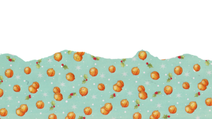 Festive Christmas Pattern with Oranges and Holly isolated from background