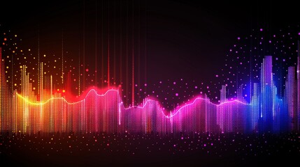 Vibrant forex charts and dynamic stock market data with colorful lines illustrating trends