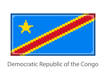 Vector illustration of the Democratic Republic of the Congo in pixel art or mosaic style on white background. Collection of flags of the countries of the world.


