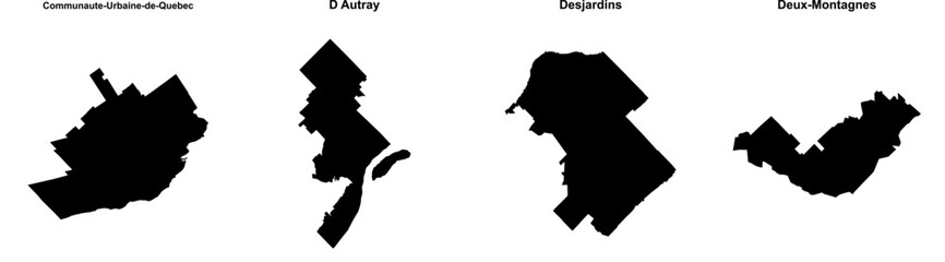 Communaute-Urbaine-de-Quebec, D Autray, Desjardins, Deux-Montagnes outline maps