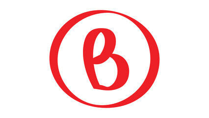 B Grade Symbol &ndash; Handwritten Academic Mark in Red Circle