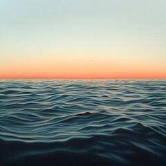 Obraz premium Calm ocean waves under a vibrant sunset sky