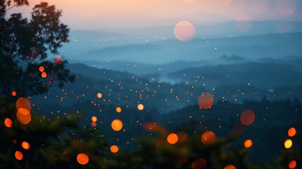 Illuminated cityscape at night showcasing business to business concept with vibrant icons