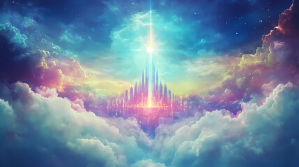 Obraz premium holy city descending heavens