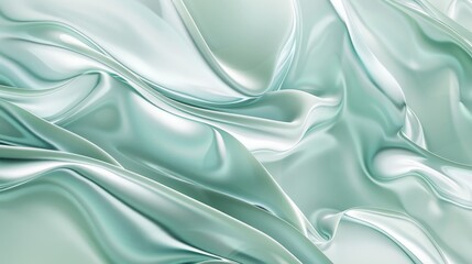 Obraz premium Abstract Mint Green Silk Drape Wallpaper