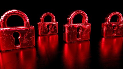 Digital cybersecurity concept featuring padlock icons on a user interface for enhanced protection