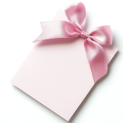 Pink Gift Card with Satin Bow for Valentine's Day
