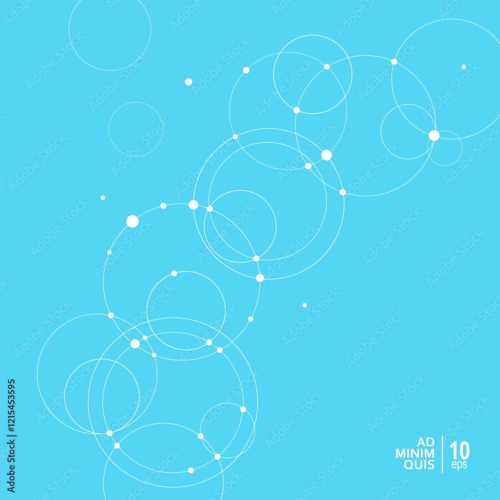 Poster Abstract technology vector background with circles and dots