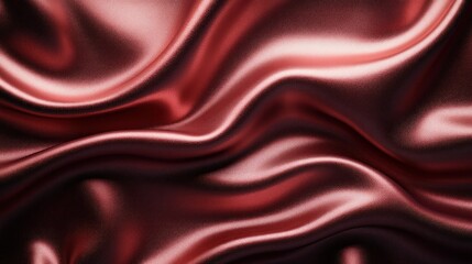 Obraz premium Red silk fabric drapes, elegant texture, studio shot, background blur, fashion design