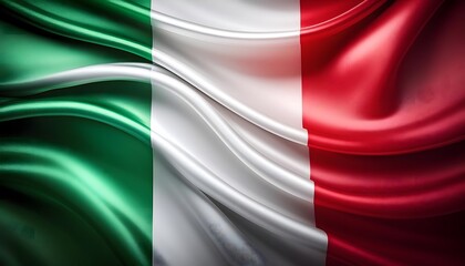 Obraz premium Vibrant Italy flag waving with luxurious satin texture - Patriotic and cultural symbol
