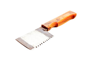 Old Rusty Trowel with Wooden Handle Construction Tool