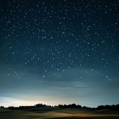 Fototapeta premium Stars illuminate the night sky over rolling hills