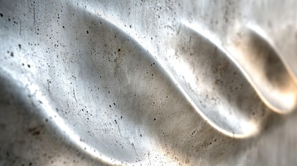 Silver wave wall texture detail, interior design