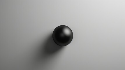 Black Sphere on Gray Background