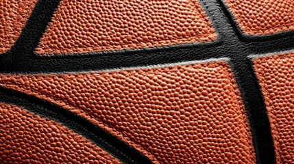 Close-up Texture of a Classic Basketball