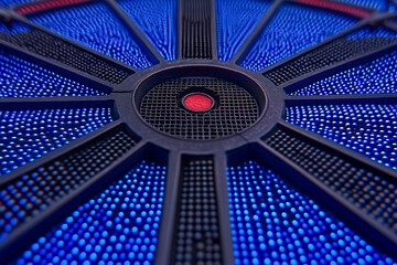 illustration of a dart hitting the bullseye, with its frame glowing brightly.