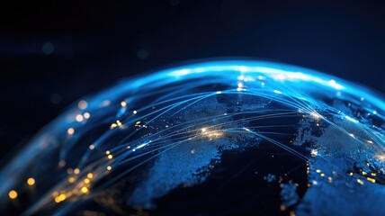 Global network connects illuminated cities at night