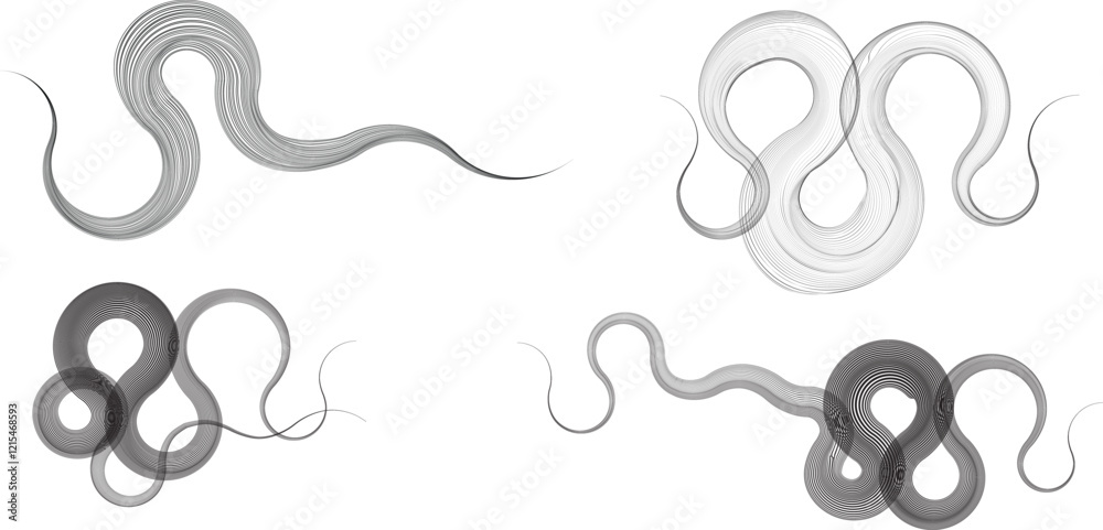Poster decorative swirl of line. intertwined curved lines .abstract flow linear fluid shapes .curly design 