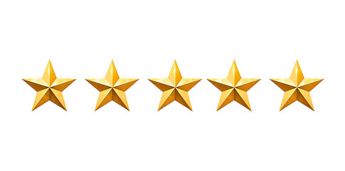 A golden 5 star on a transparent background
