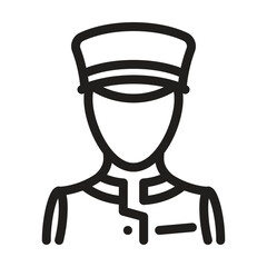 Bellhop icon. Editable line icon. Vector illustration