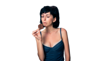 Cute girl with chocolate