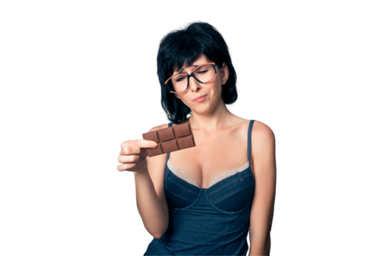 Cute girl with chocolate