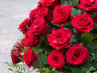 Bouquet of red roses.
