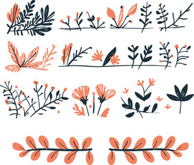 set of floral dividers