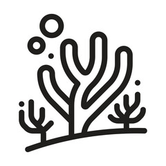 Coral reef icon. Editable line icon. Vector illustration