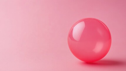 Shiny pink ball on plain background