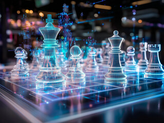 Digital Chess Strategy: Futuristic Game Board