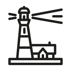 Lighthouse icon. Editable line icon. Vector illustration