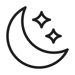 Moon and stars icon. Editable line icon. Vector illustration