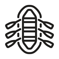 River raft icon. Editable line icon. Vector illustration