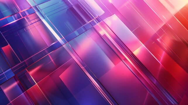 Abstract Geometric Wallpaper with Pink and Blue Hues